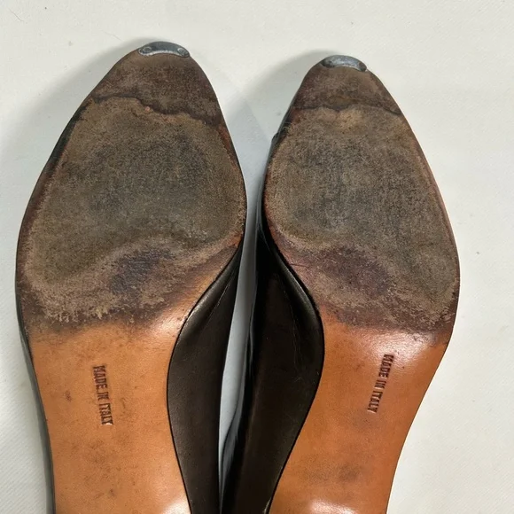 Vintage Salvatore Ferragamo two tone metallic pointed toe heels - Picture 8 of 10